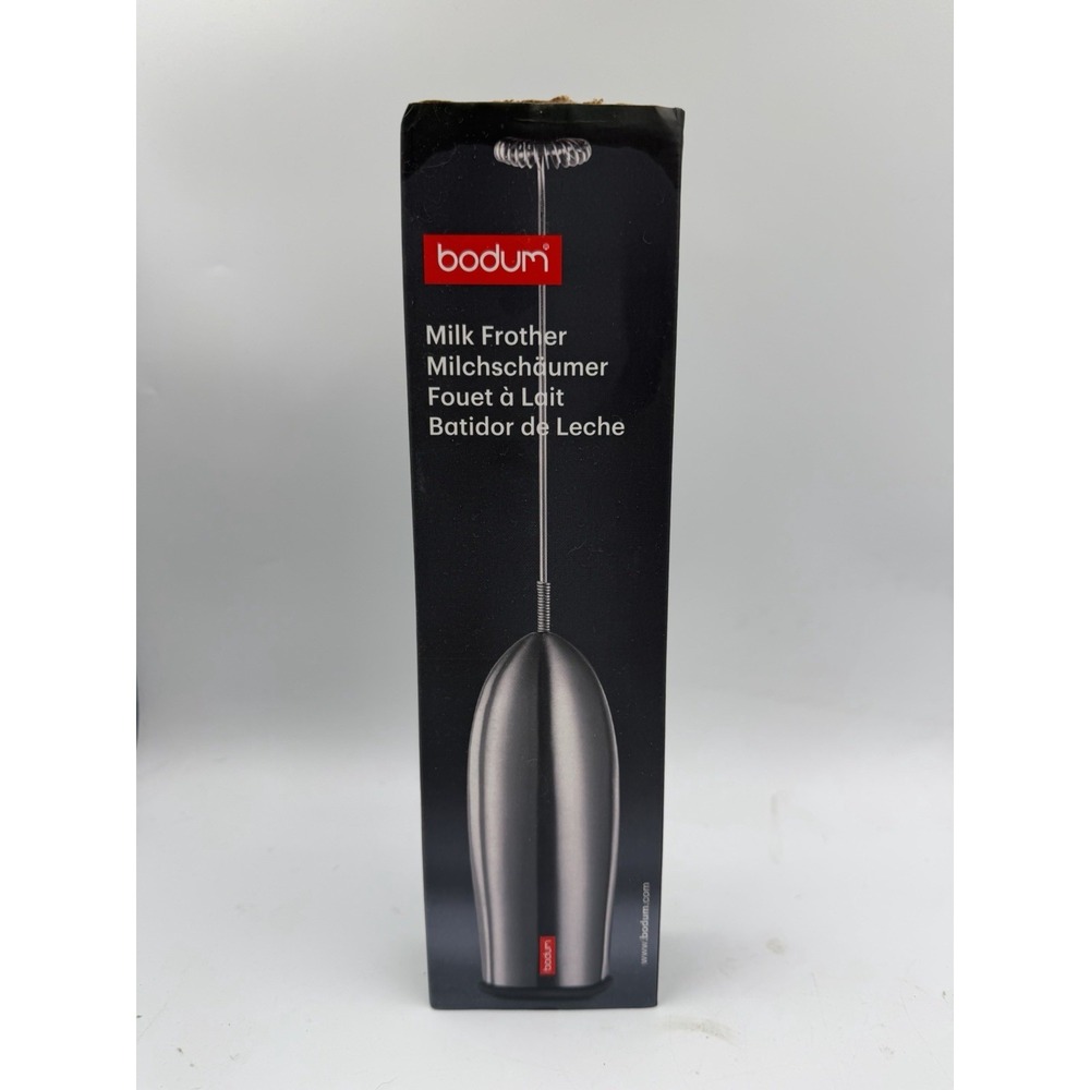 NIB Bodum Bistro Electric Milk Frother Black Stainless Steel Latte Cappuccino